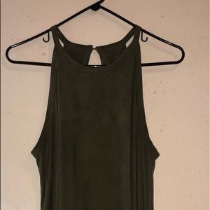Francesca’s Faux Suede Halter Dress